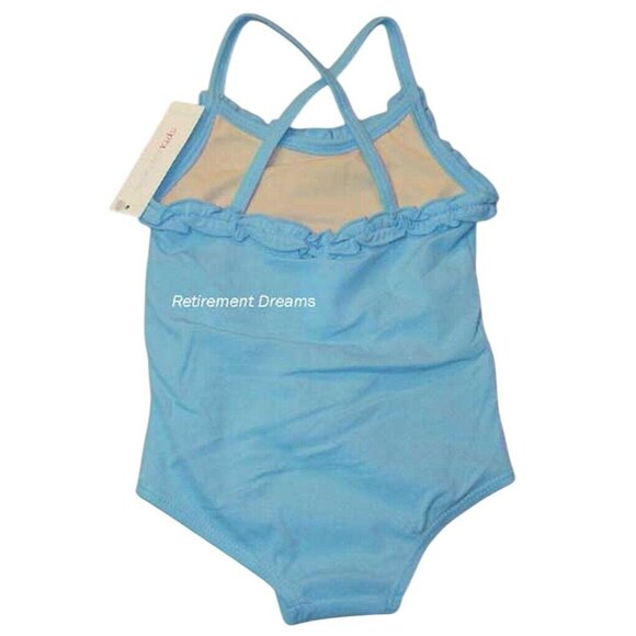 WonderKids Size 18 Months Infant Baby Girls Blue One Piece Swim Bathing suit NEW - Picture 2 of 5
